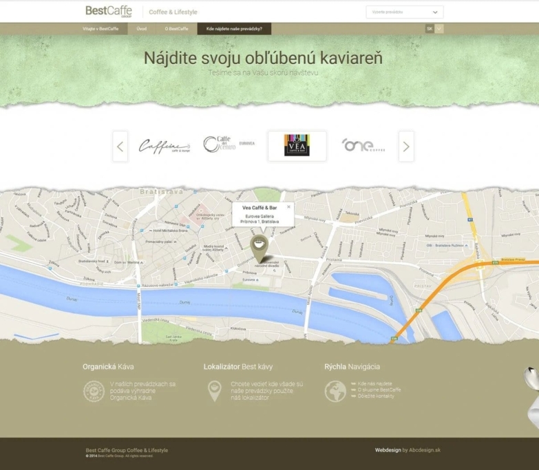 Tvorba web stránky pre sieť kaviarní