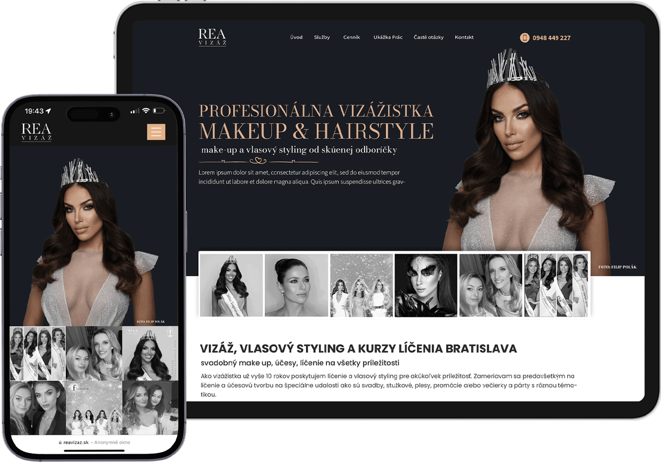 Tvorba webu a SEO vizážistka Rea Polakovič